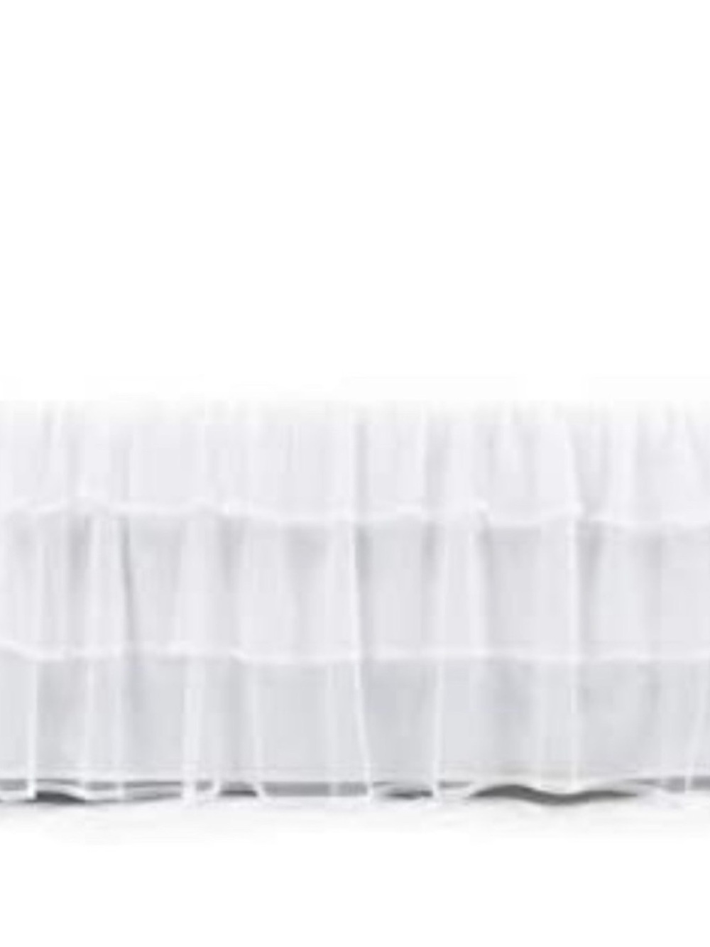 White Ruffled Tulle Crib Skirt - Sheer Layered Design